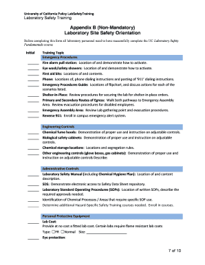 UC Laboratory Safety Training Form