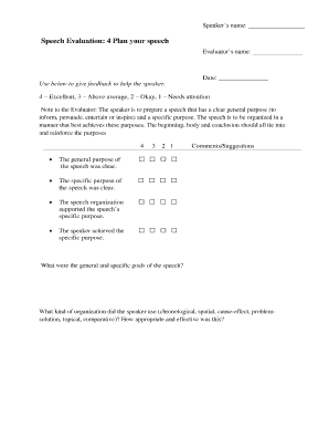 Speech Evaluation Form