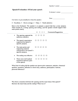 Speech Evaluation Form