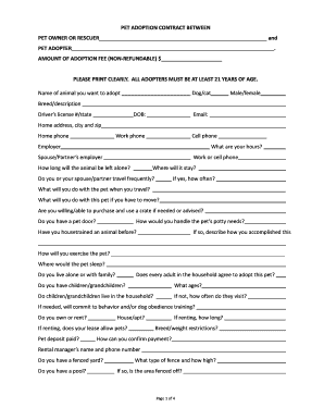 Pet Adoption Contract