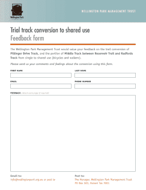 Wellington Park Feedback Form