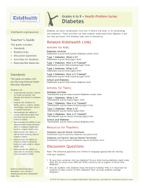 Diabetes Educational Materials for Teachers