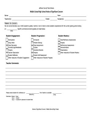 Notice of Significant Concern