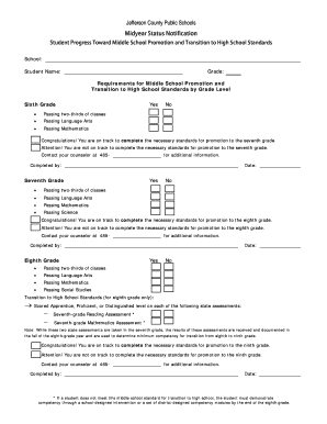 Middle School Promotion Status Notification