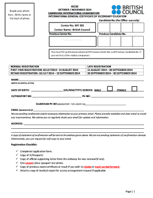 IGCSE Registration Form