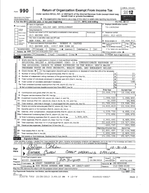 Form 990 (2012) for Episcopal Relief and Development
