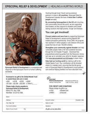 Episcopal Relief & Development Donation Form