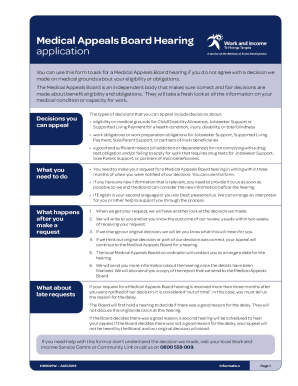 Medical Appeals Board Hearing Application