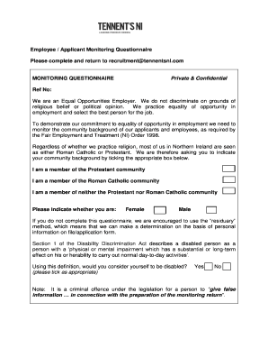 Employee Monitoring Questionnaire