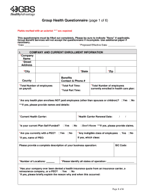 Group Health Questionnaire