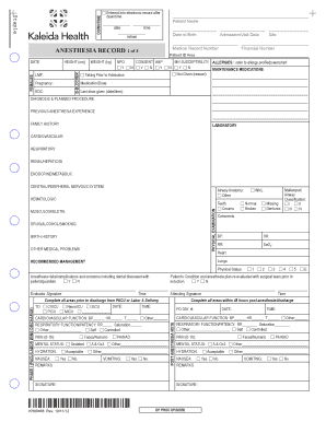 Anesthesia Record Form