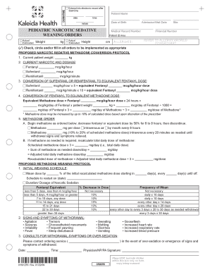 Pediatric Narcotic Sedative Weaning Orders
