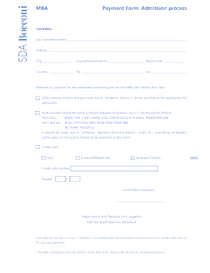 MBA Payment Form