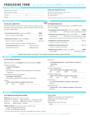 Library Processing Form