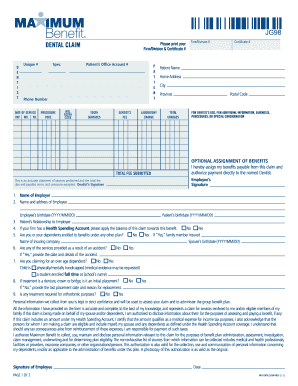 Dental Claim Form