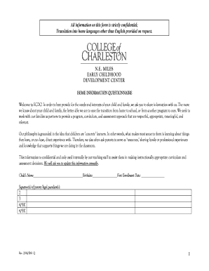 Home Information Questionnaire