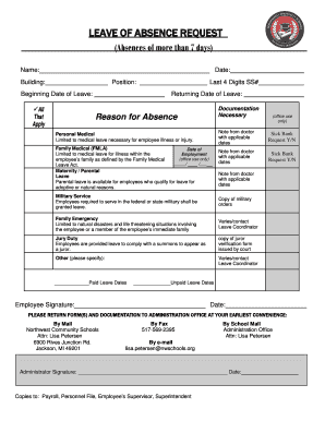Leave of Absence Request Form