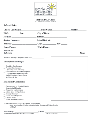 Early On Child Referral Form