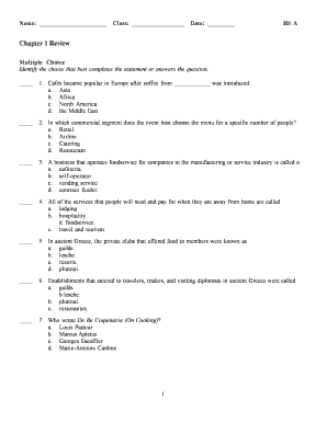 Chapter 1 Review Quiz