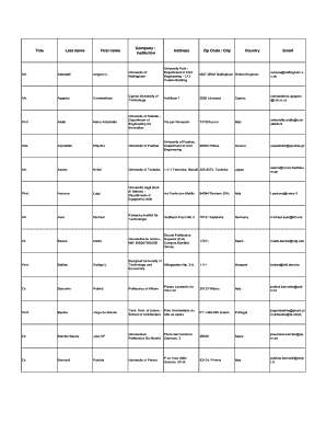 Academic Conference Attendee Information Form