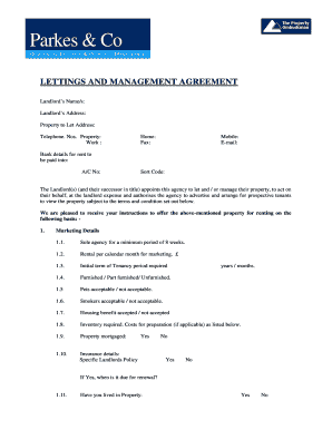 UK Lettings and Management Agreement