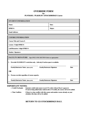 Course Override Form