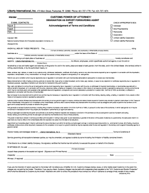 Customs Power of Attorney