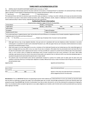 Third Party Authorization Letter