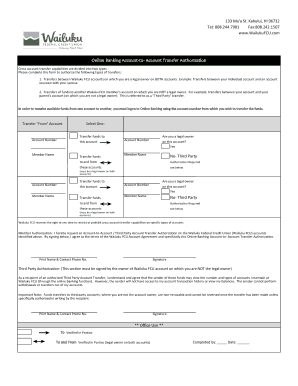 Wailuku FCU Account-to-Account Transfer Authorization