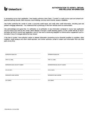 Loan Application Authorization Form