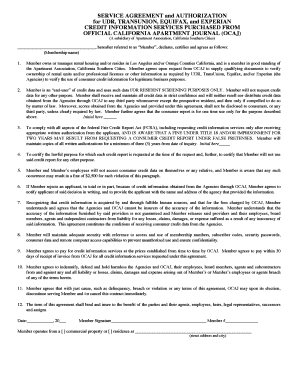 Service Agreement for Credit Information Services