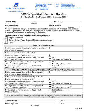 2015-16 Qualified Education Benefits Form