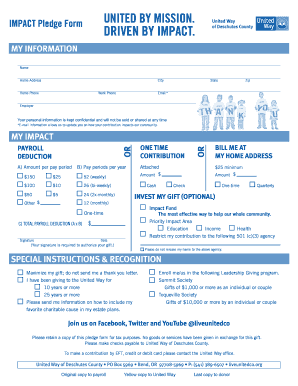 United Way Impact Pledge Form