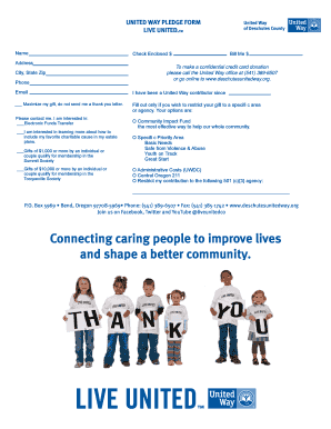 United Way Pledge Form