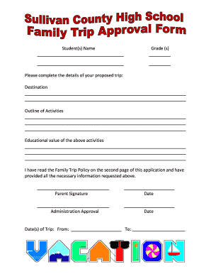Family Trip Approval Form