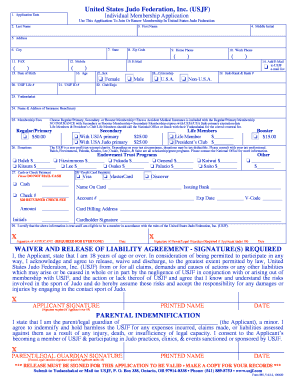 USJF Individual Membership Application