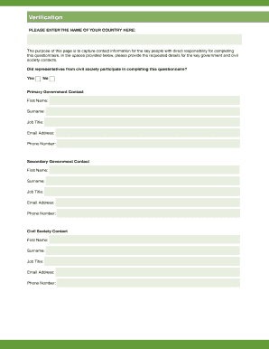 2016 Dublin Declaration HIV Questionnaire