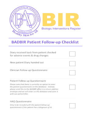 Biologic Patient Follow-Up Form