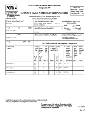 Form 4 Statement of Changes in Beneficial Ownership