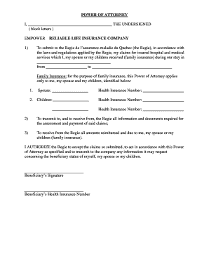 Power of Attorney for Medical Claims