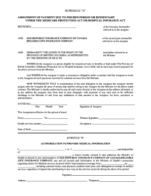 Assignment of Payment for Medical Services