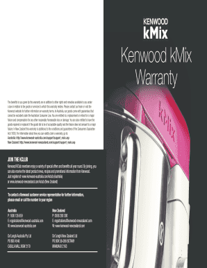 Kenwood kMix Warranty Registration Form