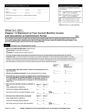 Chapter 13 Statement of Current Monthly Income