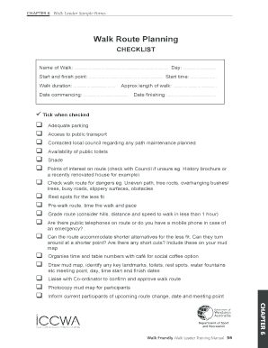 Community Walk Planning Forms