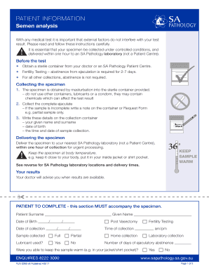 Semen Analysis Form