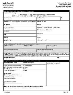 MultiCare User Registration Form