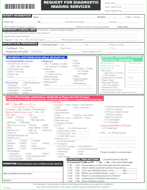 Medical Imaging Services Request Form