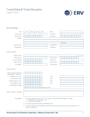 Travel Delay & Disruption Claim Form