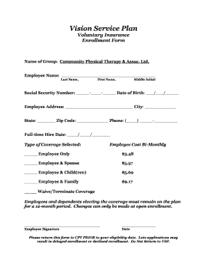 Vision Service Plan Enrollment Form