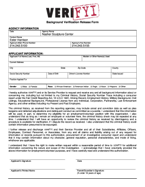 Background Verification Release Form